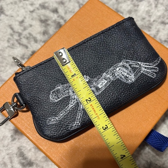 Louis Vuitton Key Pouch Monogram Black Animal Print Zipper Coin Card Holder - Picture 12 of 13